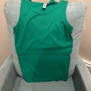 Latched Mama Green Ribbed Tank Top